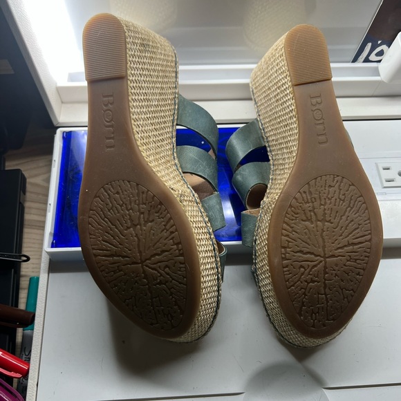 Born teal blue leather slide wedge with woven heel. Size 11. Never worn - Picture 3 of 4